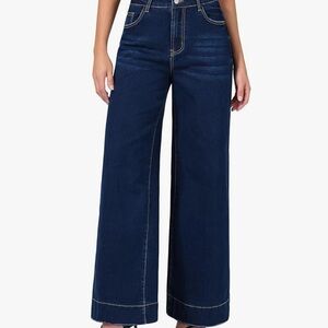 Stylish Navy Wide-Leg Jeans for Women